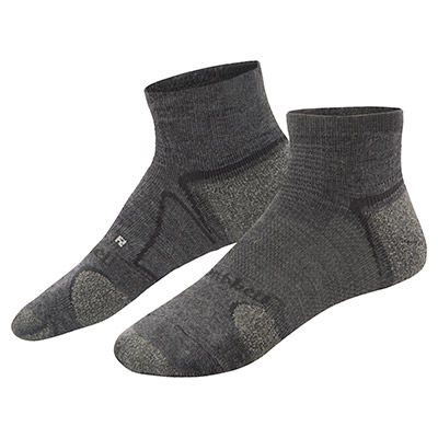 Charcoal Grey Merino Wool SUPPORTEC Walking Short Socks