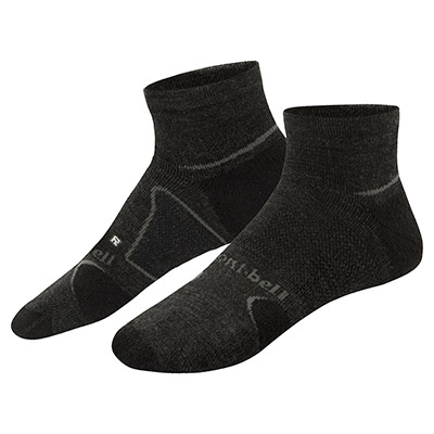 Dark Charcoal Merino Wool SUPPORTEC Trekking Short Socks