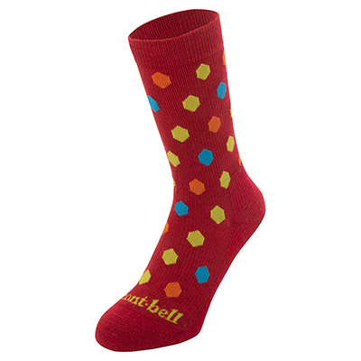 Red Merino Wool Walking Socks Women's