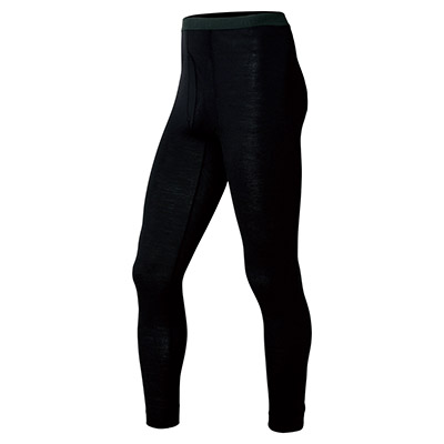 Black Super Merino Wool Middle Weight Tights Men's