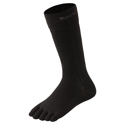 Black KAMICO Travel 5 Toe Socks Men's