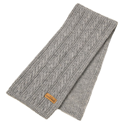 Gray Cable Knit Short Scarf