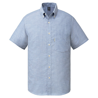 Blue Core Spun Oxford Short Sleeve Button Down Shirt