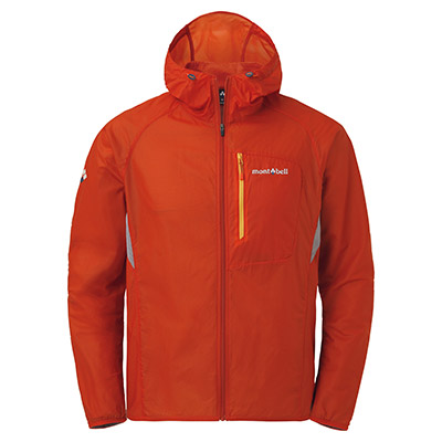 Orange Red Ultra Light Shell Hooded Jacket Men's