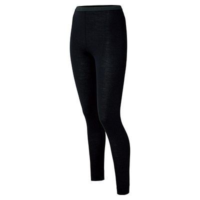 Black Super Merino Wool Middle Weight Tights Women's